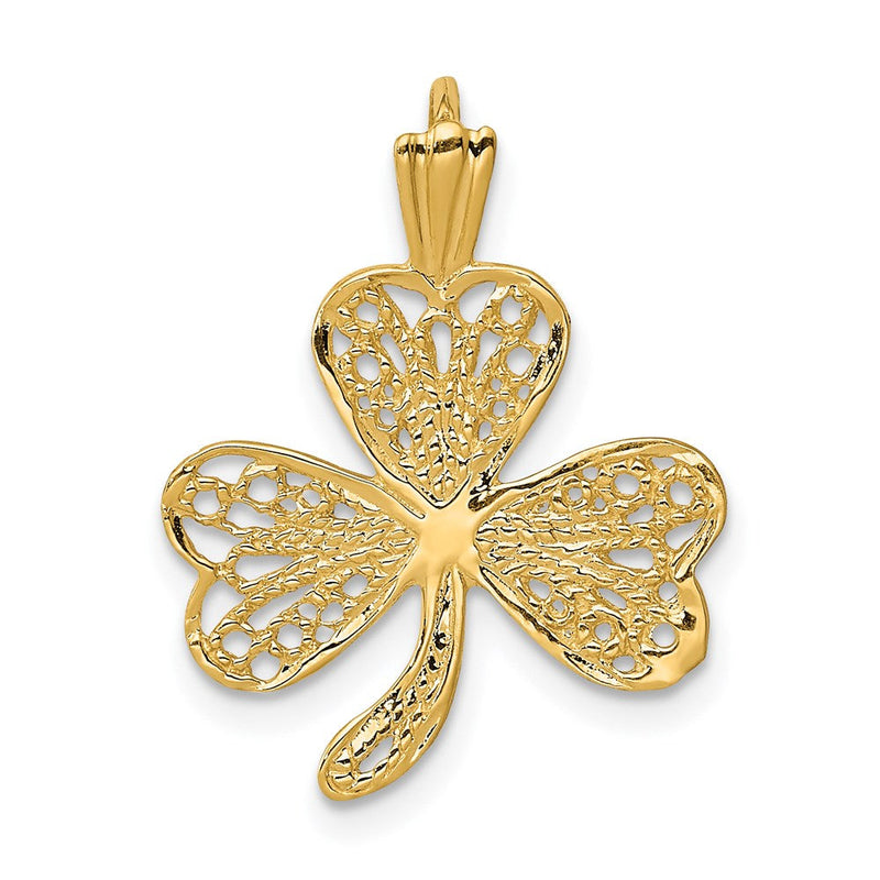 14K Gelbgold Filigran Kleeblatt Charm