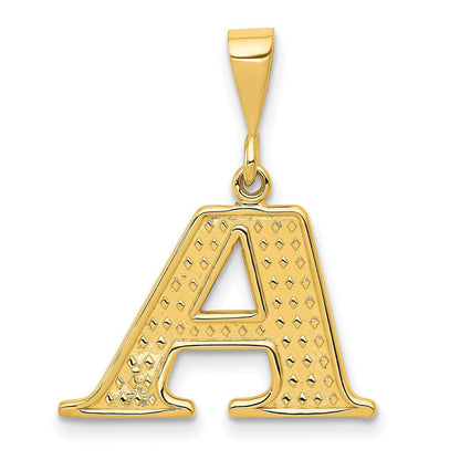 14K Gelbgold Strukturiert Initiale A Charm
