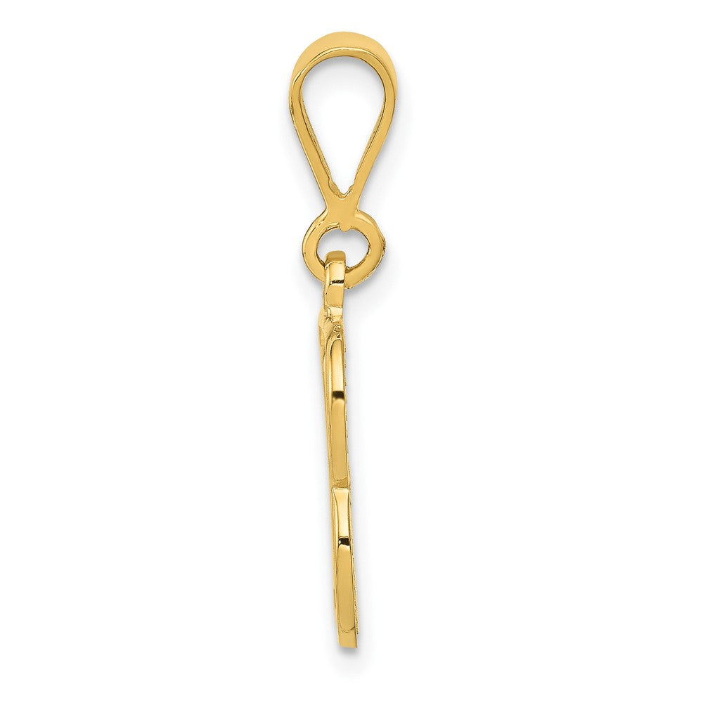 14K Gelbgold Strukturiert Initiale B Charm