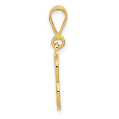 14K Gelbgold Strukturiert Initiale B Charm