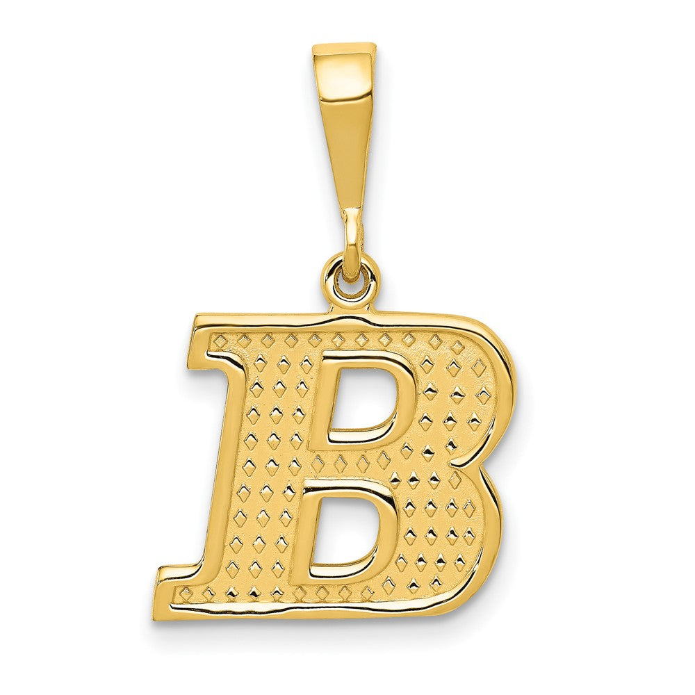 14K Gelbgold Strukturiert Initiale B Charm