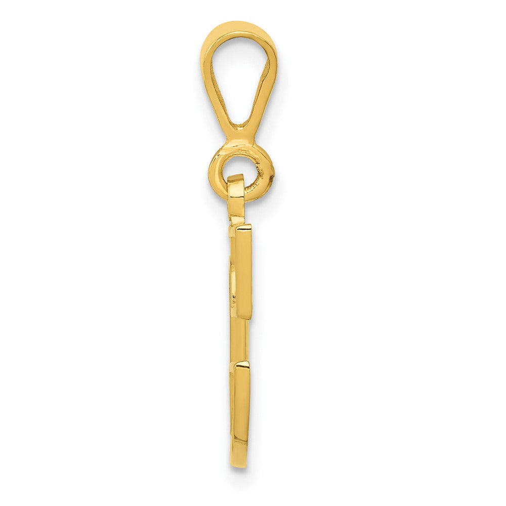 14K Gelbgold Strukturiert Initiale C Charm