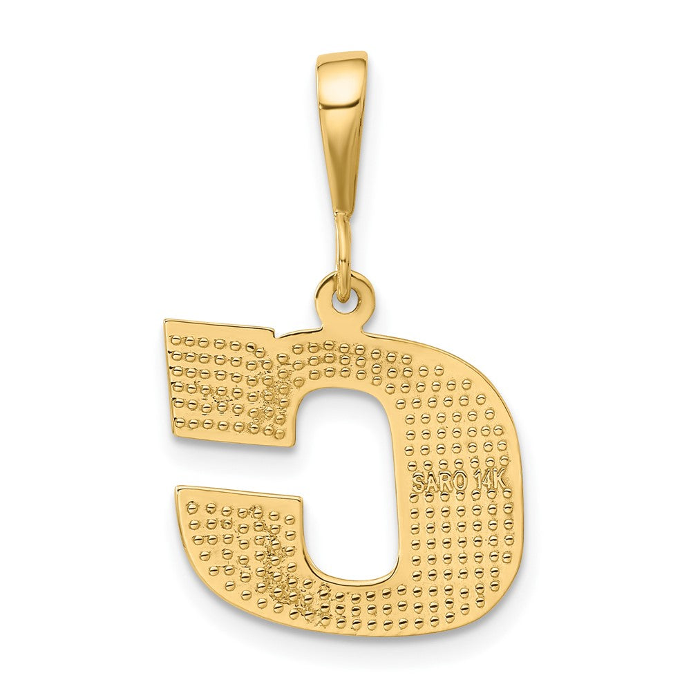 14K Gelbgold Strukturiert Initiale C Charm