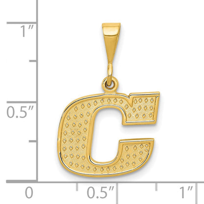 14K Gelbgold Strukturiert Initiale C Charm