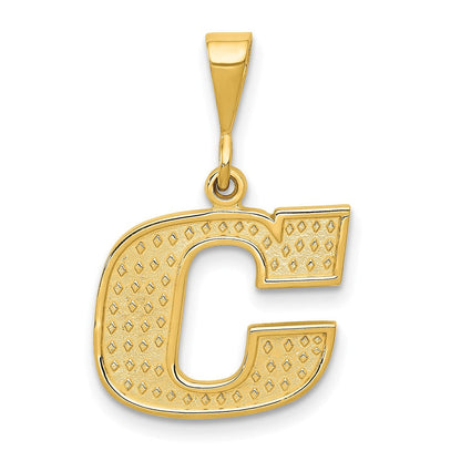 14K Gelbgold Strukturiert Initiale C Charm