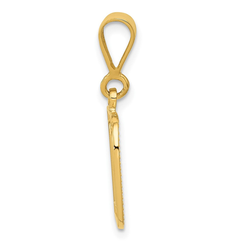 14K Gelbgold Strukturiert Initiale D Charm