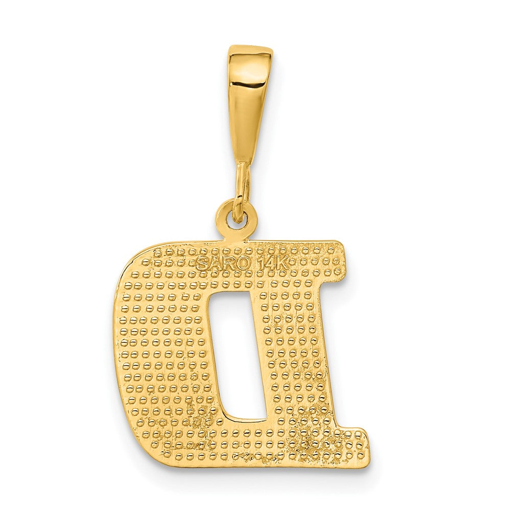 14K Gelbgold Strukturiert Initiale D Charm