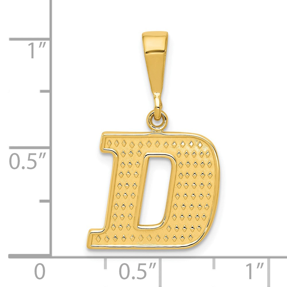14K Gelbgold Strukturiert Initiale D Charm