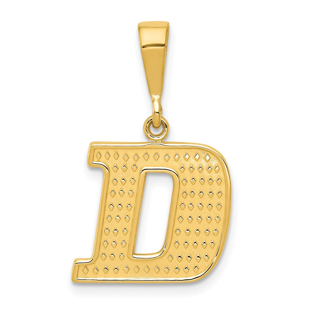 14K Gelbgold Strukturiert Initiale D Charm