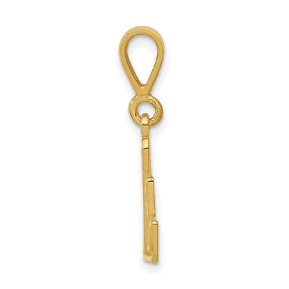14K Gelbgold Strukturiert Initiale E Charm
