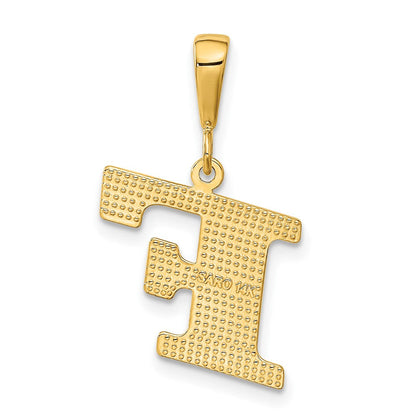 14K Gelbgold Strukturiert Initiale F Charm