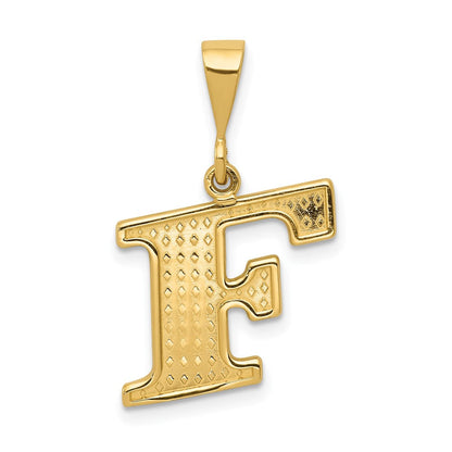 14K Gelbgold Strukturiert Initiale F Charm