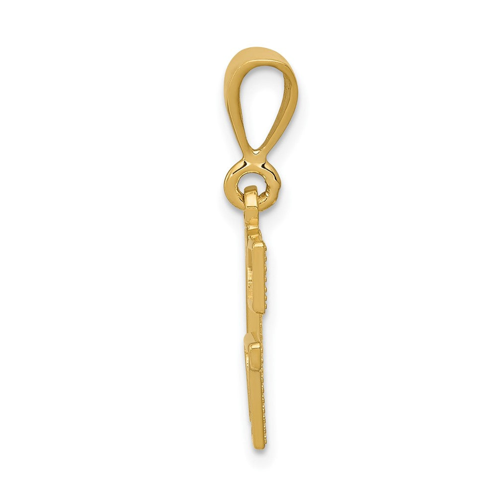 14K Gelbgold Strukturiert Initiale G Charm