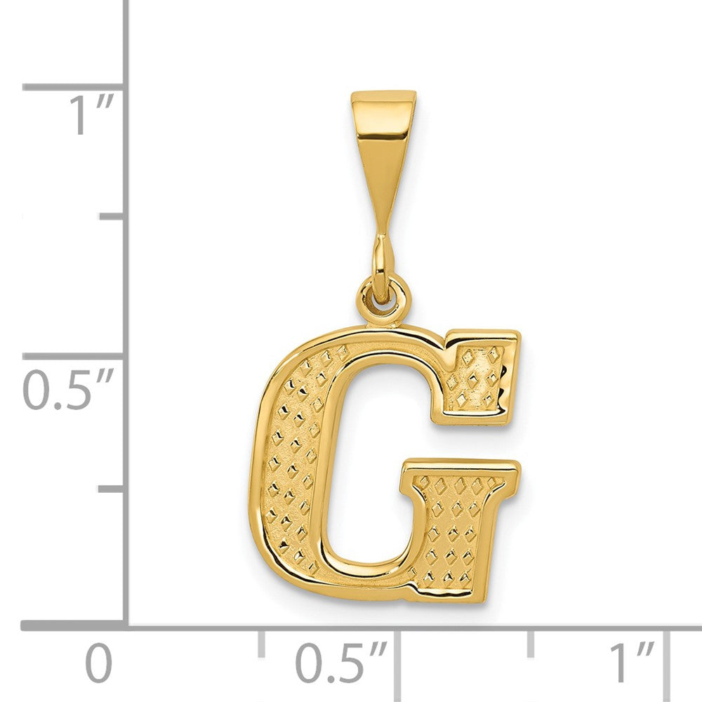 14K Gelbgold Strukturiert Initiale G Charm