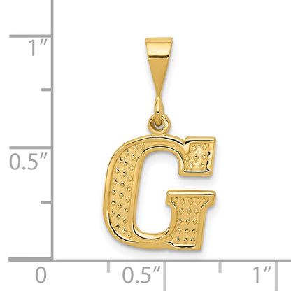 14K Gelbgold Strukturiert Initiale G Charm