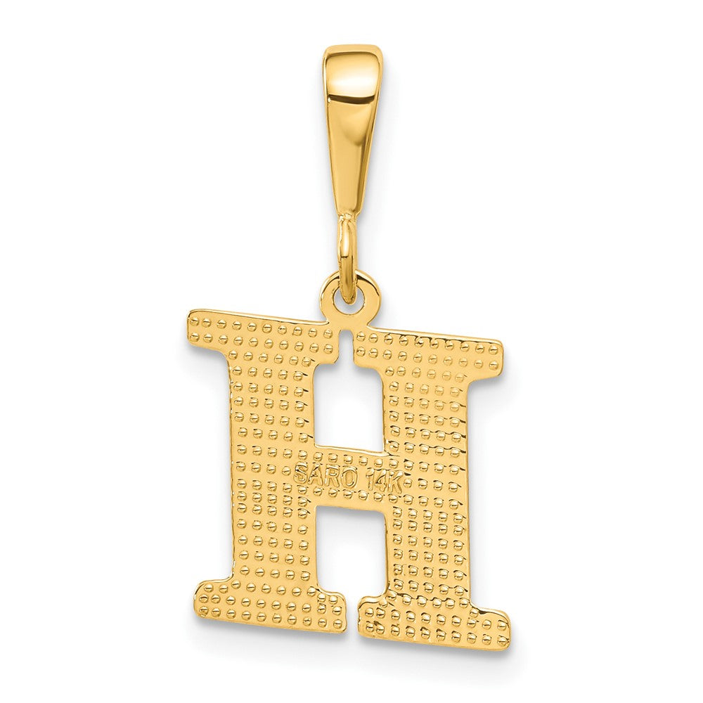 14K Gelbgold Strukturiert Initiale H Charm