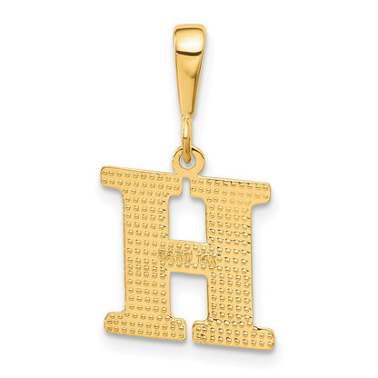 14K Gelbgold Strukturiert Initiale H Charm