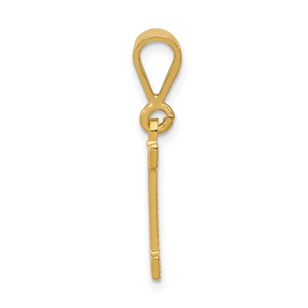 14K Gelbgold Strukturiert Initiale I Charm