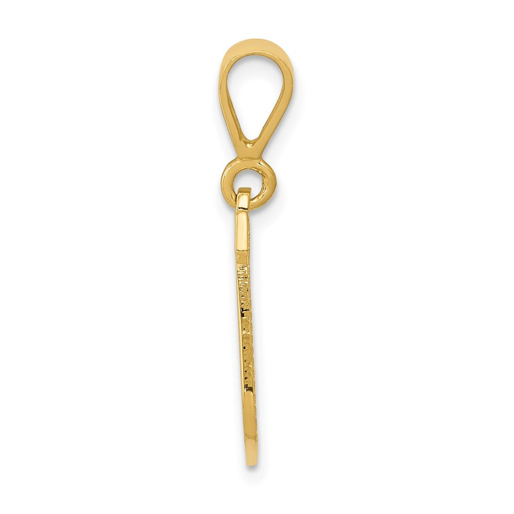 14K Gelbgold Strukturiert Initiale J Charm