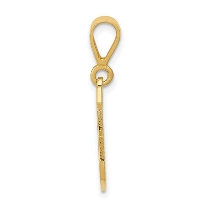 14K Gelbgold Strukturiert Initiale J Charm