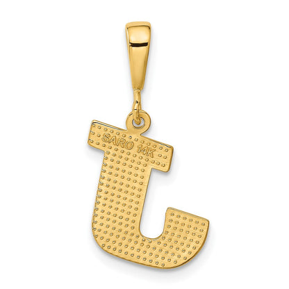 14K Gelbgold Strukturiert Initiale J Charm