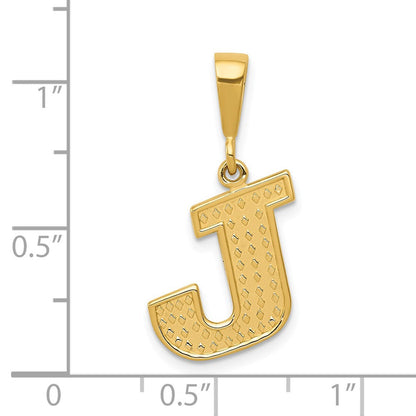 14K Gelbgold Strukturiert Initiale J Charm