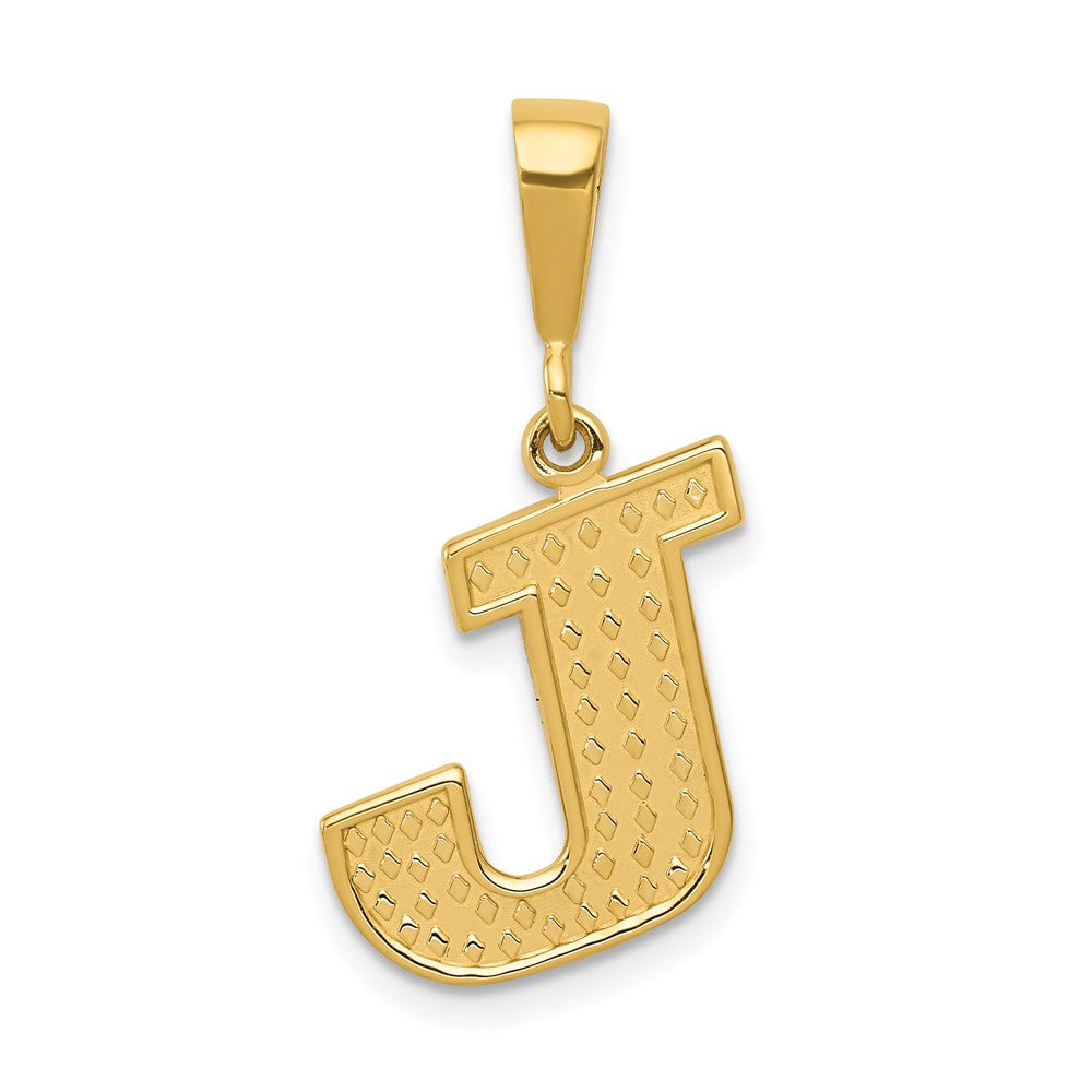 14K Gelbgold Strukturiert Initiale J Charm