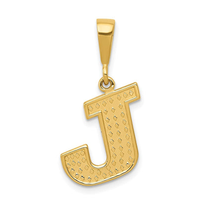 14K Gelbgold Strukturiert Initiale J Charm