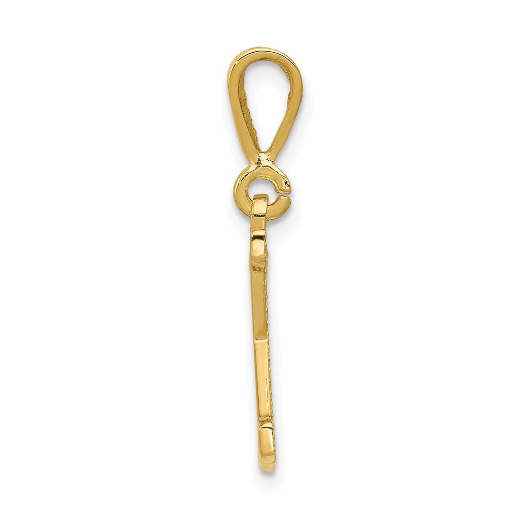 14K Gelbgold Strukturiert Initiale K Charm