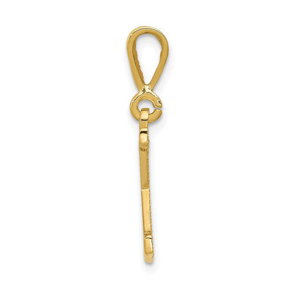 14K Gelbgold Strukturiert Initiale K Charm