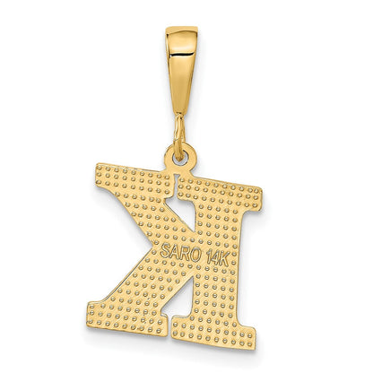 14K Gelbgold Strukturiert Initiale K Charm