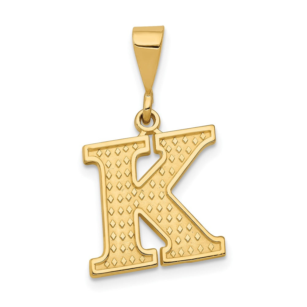 14K Gelbgold Strukturiert Initiale K Charm