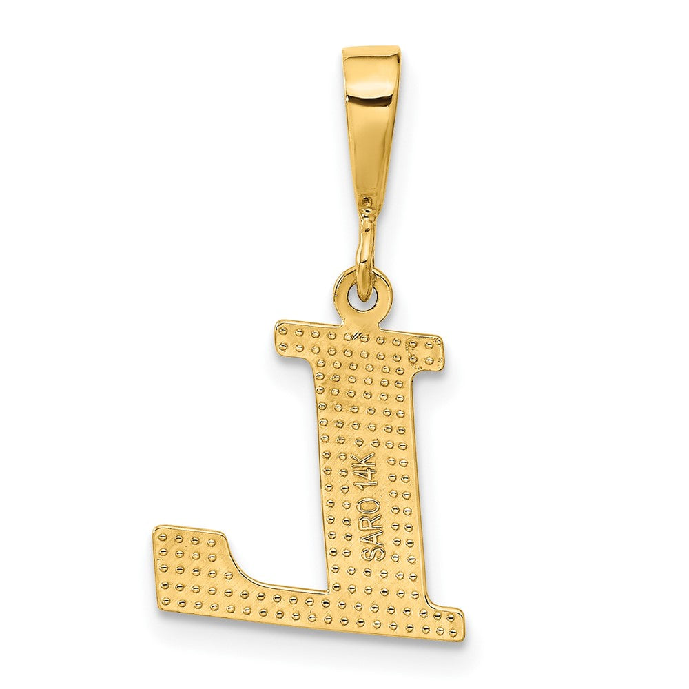 14K Gelbgold Strukturiert Initiale L Charm