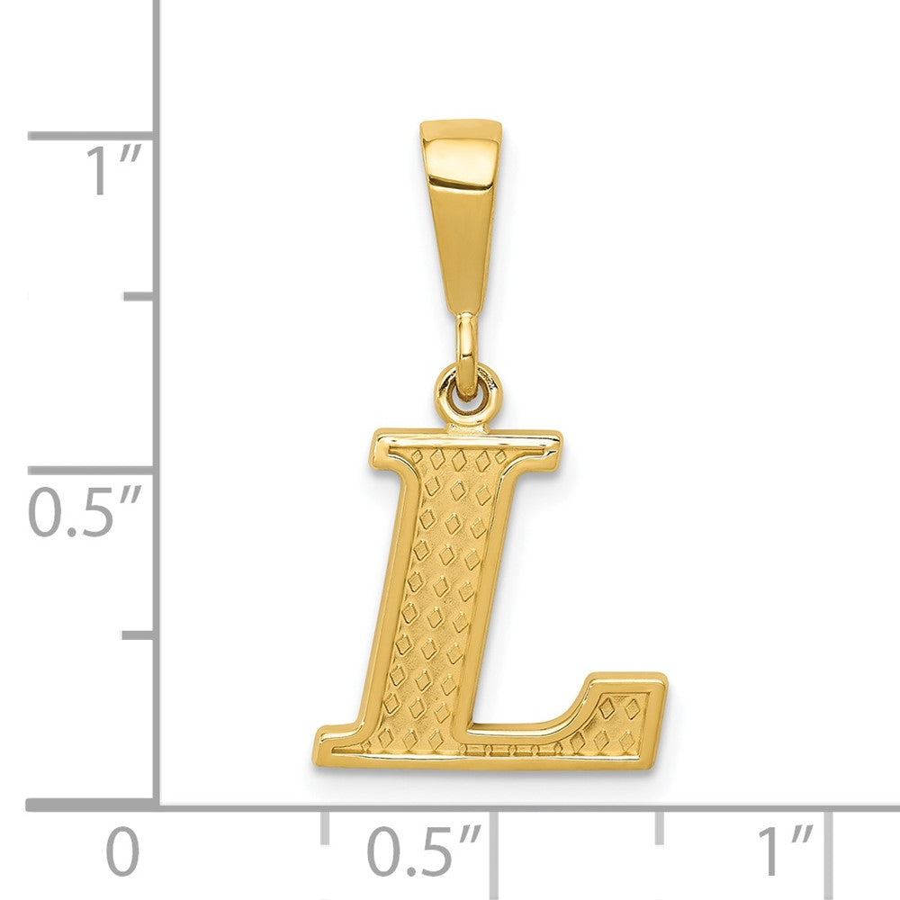 14K Gelbgold Strukturiert Initiale L Charm
