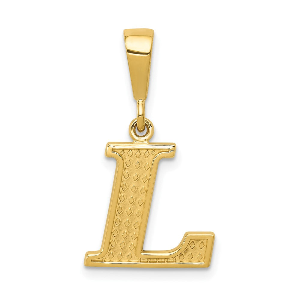 14K Gelbgold Strukturiert Initiale L Charm