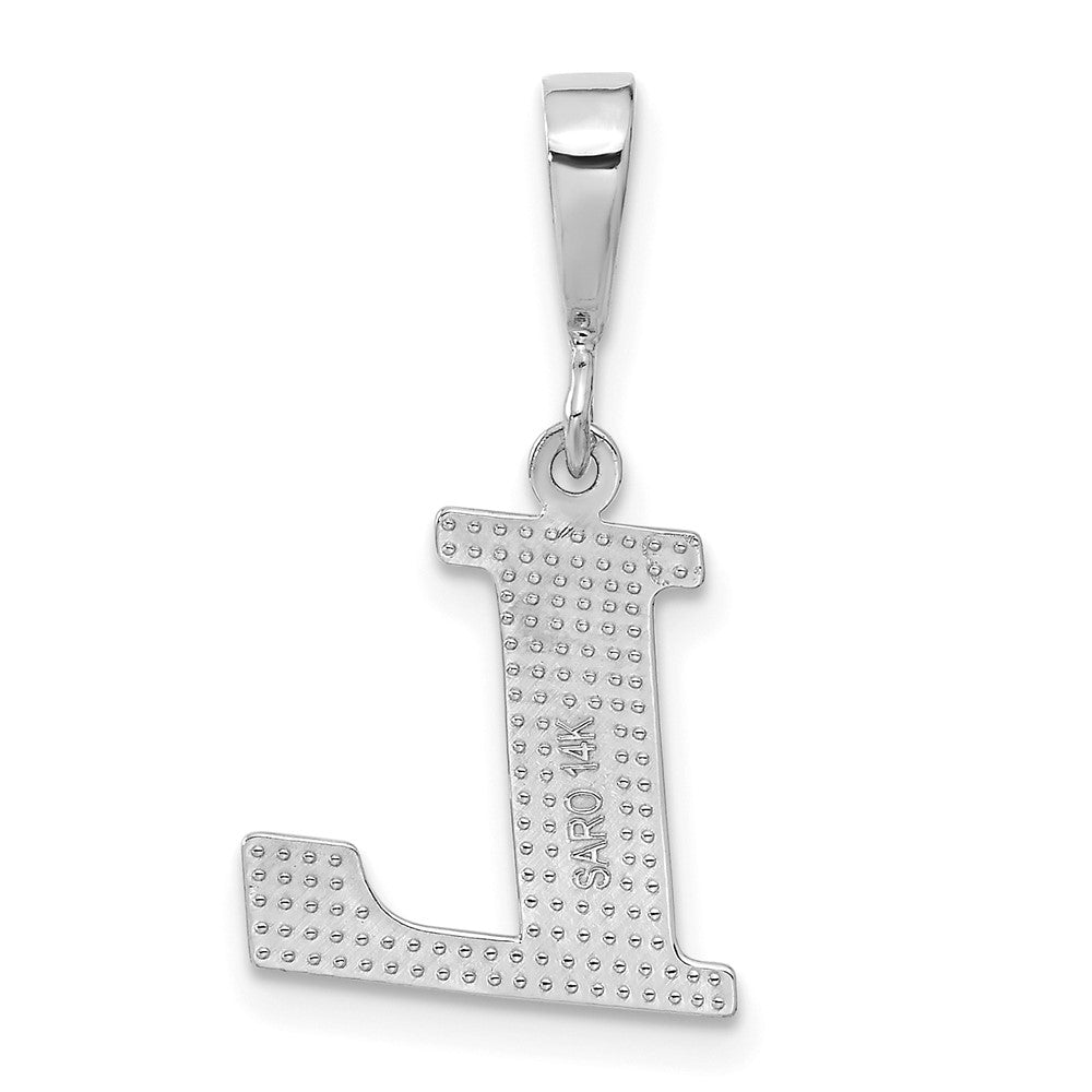 14K Weißgold Strukturiert Initiale L Charm