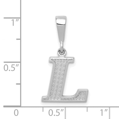 14K Weißgold Strukturiert Initiale L Charm