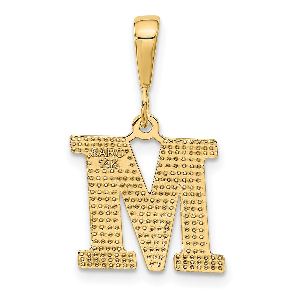 14K Gelbgold Strukturiert Initiale M Charm