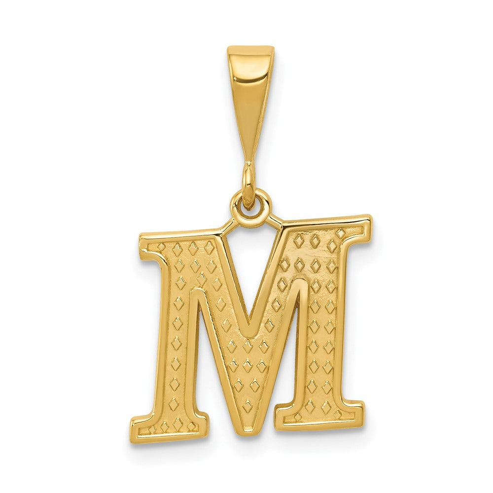 14K Gelbgold Strukturiert Initiale M Charm
