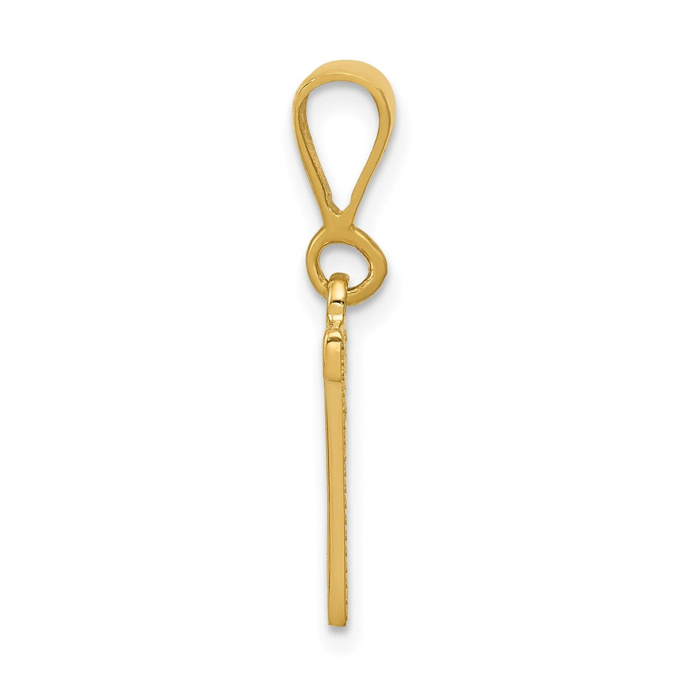 14K Gelbgold Strukturiert Initiale N Charm