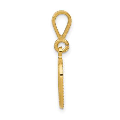 14K Gelbgold Strukturiert Initiale O Charm