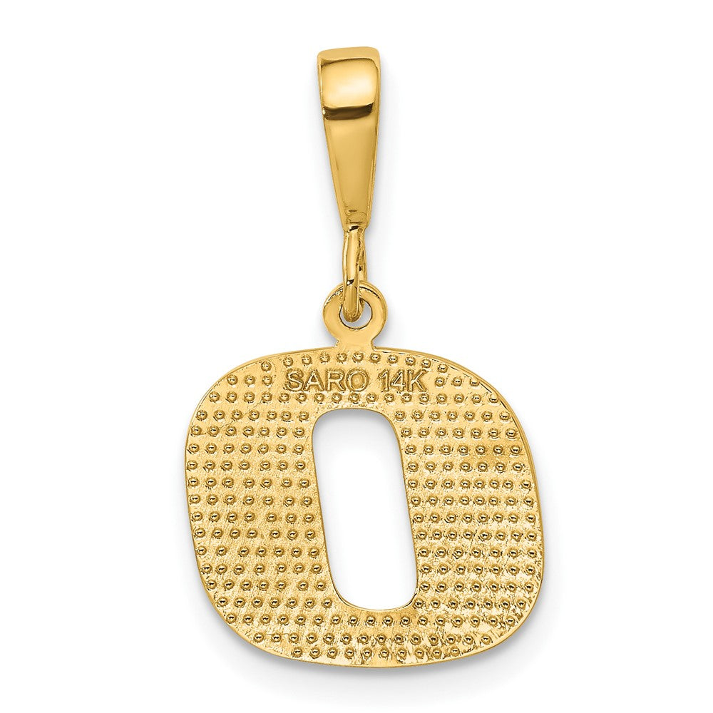 14K Gelbgold Strukturiert Initiale O Charm