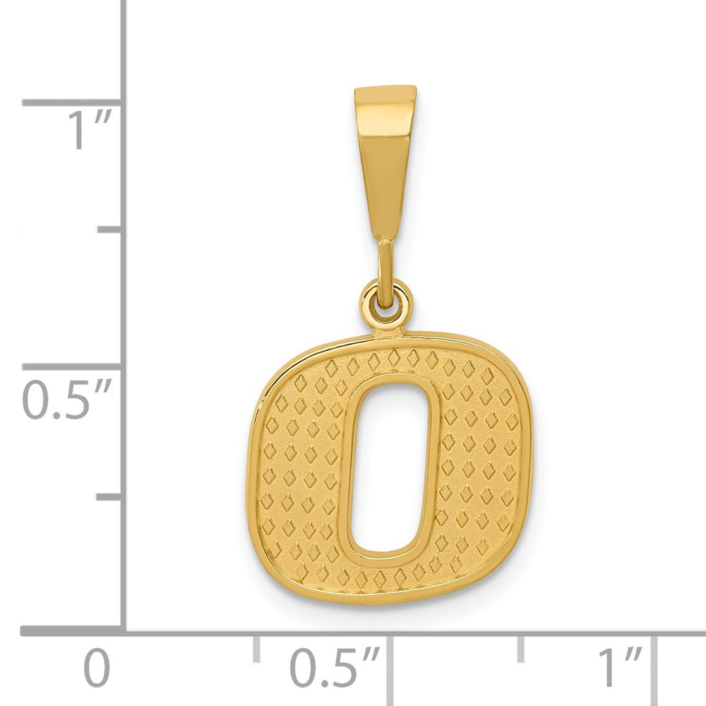 14K Gelbgold Strukturiert Initiale O Charm