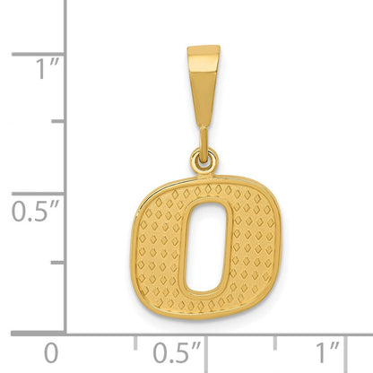 14K Gelbgold Strukturiert Initiale O Charm