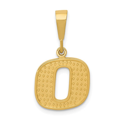 14K Gelbgold Strukturiert Initiale O Charm