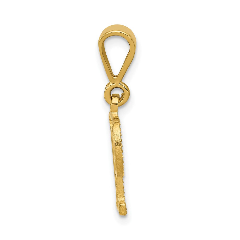14K Gelbgold Strukturiert Initiale P Charm