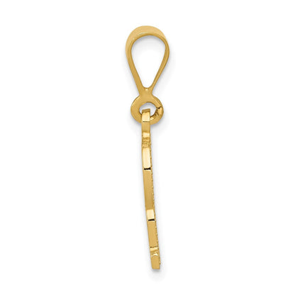 14K Gelbgold Strukturiert Initiale R Charm