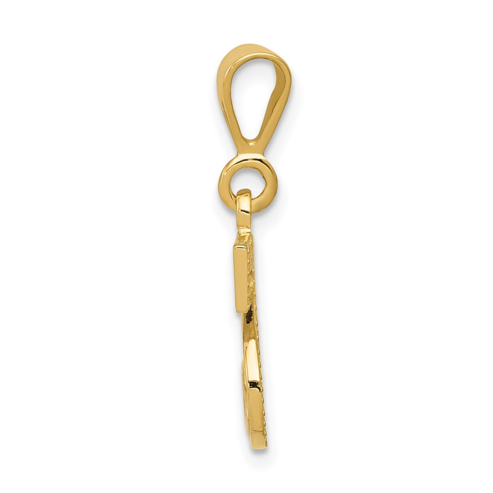 14K Gelbgold Strukturiert Initiale S Charm