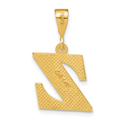 14K Gelbgold Strukturiert Initiale Z Charm