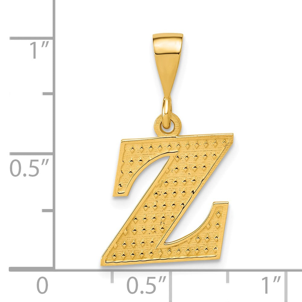 14K Gelbgold Strukturiert Initiale Z Charm